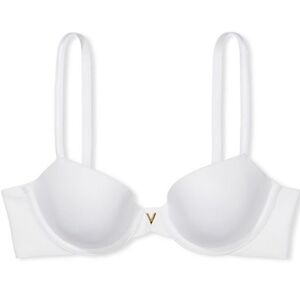 Victoria’s Secret smooth lightly lined LOVE CLOUD gold V glam front bra